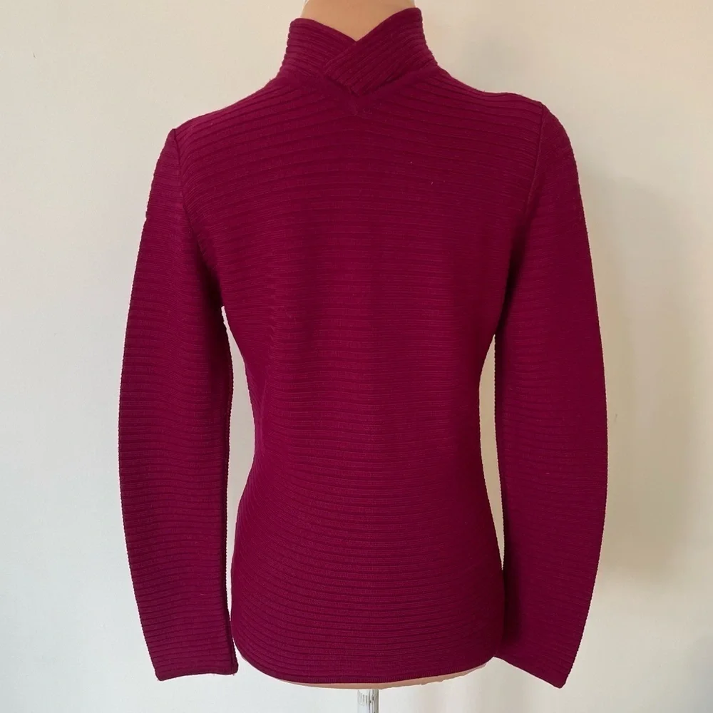 Donna Karan Burgundy Turtleneck Sweater - Picture 3 of 7